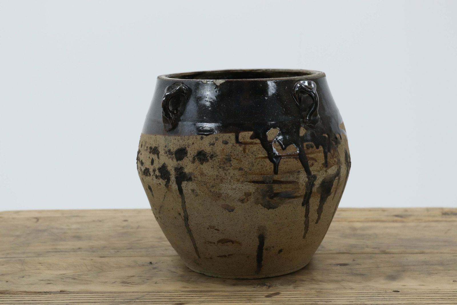 Half Glazed Chinese Kitchen Storage Jar (1) photo furniture