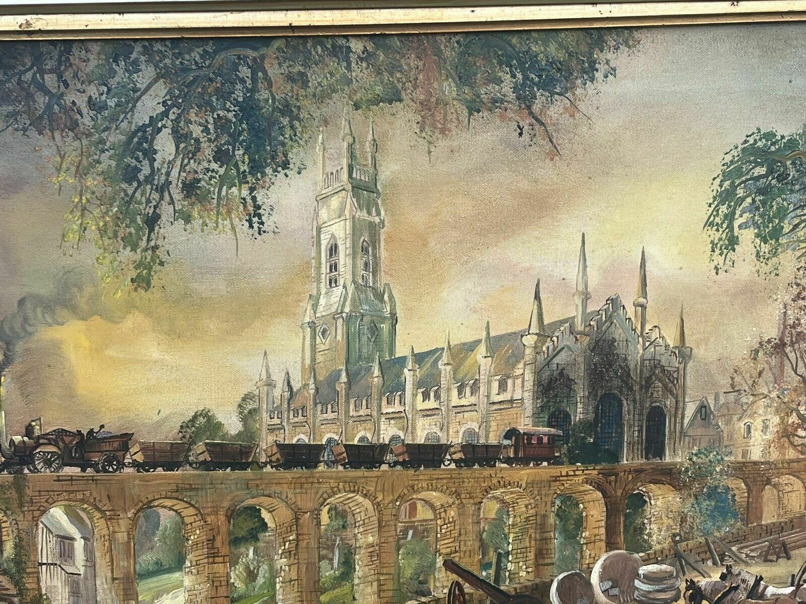 Middleton Railway, Leeds, Industrial Revolution Oil Painting, Highly Detailed. photo for sale
