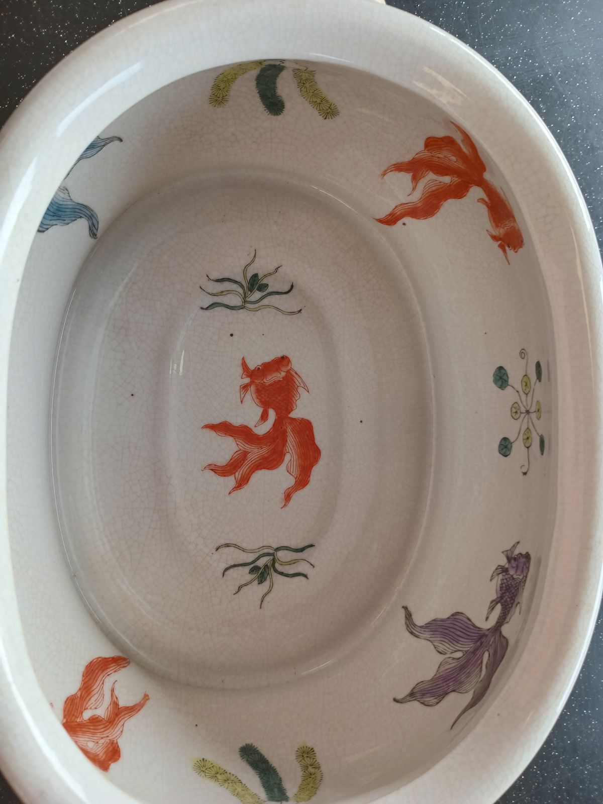 Old Chinese? Koi Foot Baths. Beautifully Decorated With Dragonflies, Peonies, Butterflies Etc. photo buy