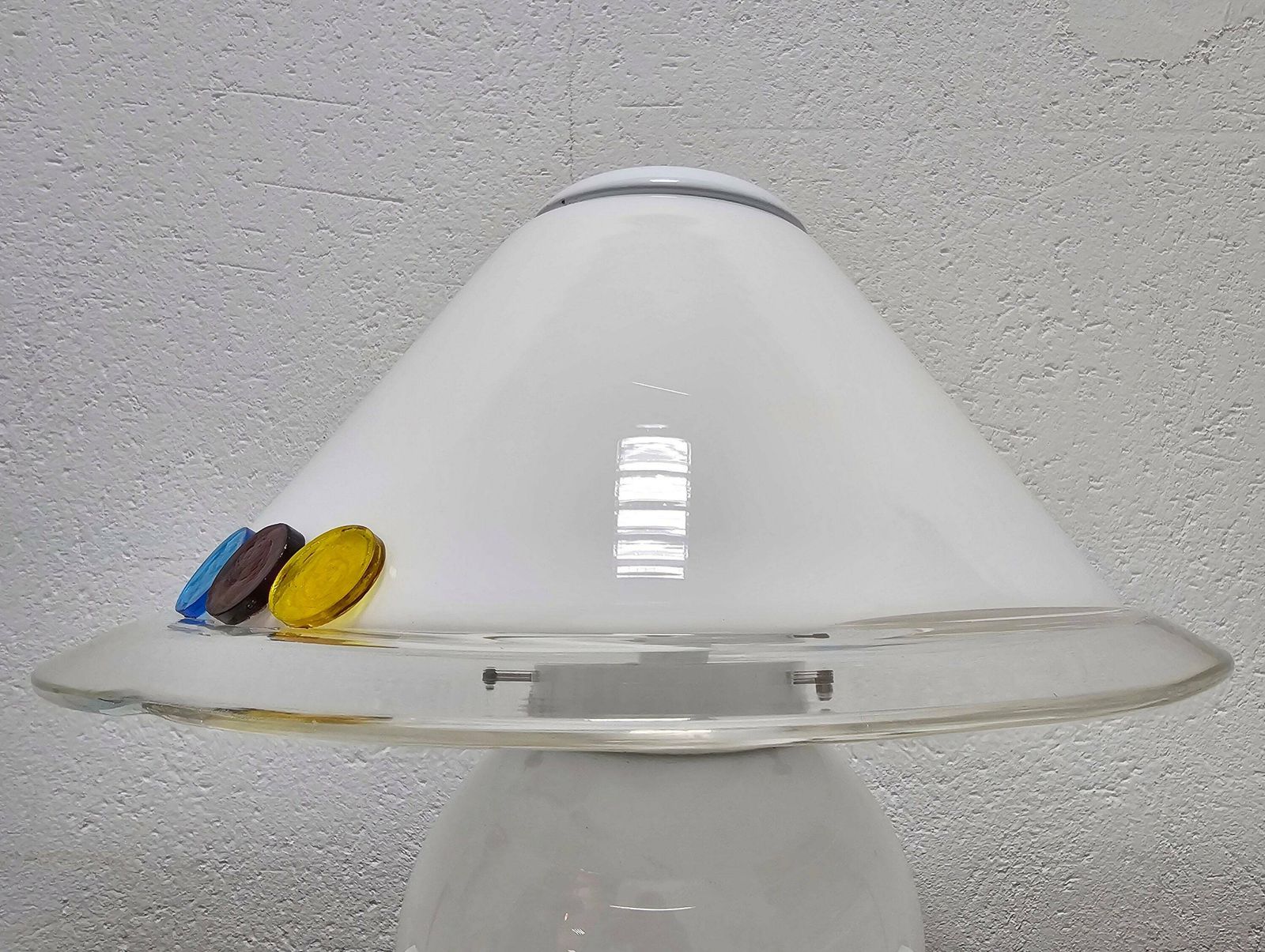 Mid Century Modern Murano Glass Mushroom Shaped Table Lamp // Made In Italy In 1970s photo vinterior