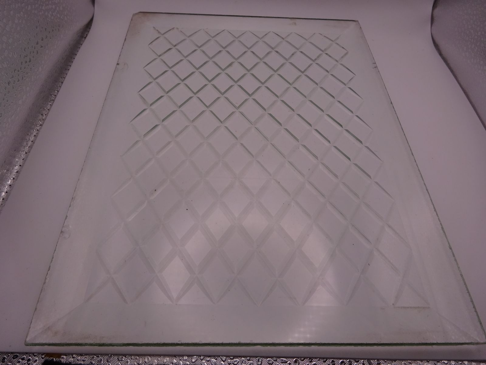 Set Of 4 Reclaimed Antique Prism Pressed Glass Panels photo for sale