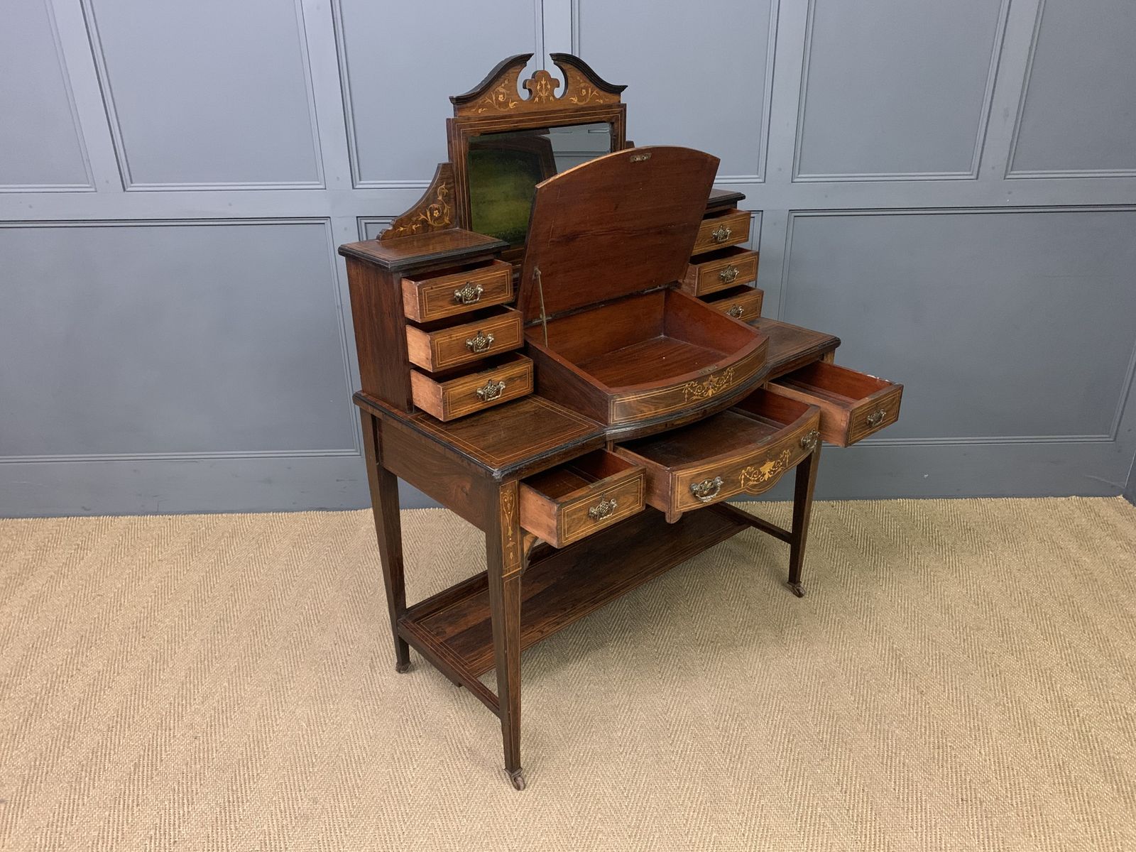 Inlaid Rosewood Bonheur Du Jour photo vintage