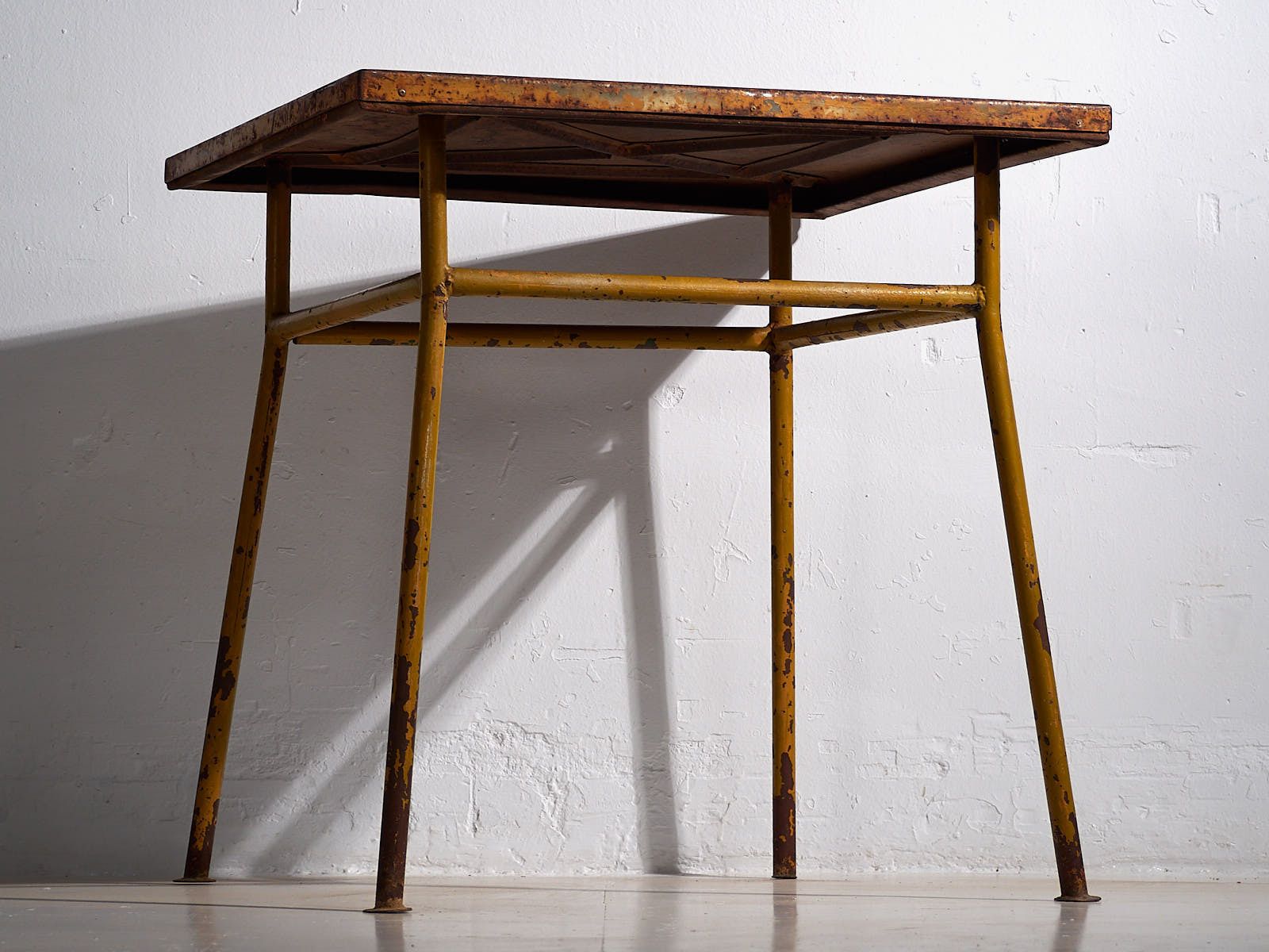 Ochre Colored Antique Outdoor Table photo furniture