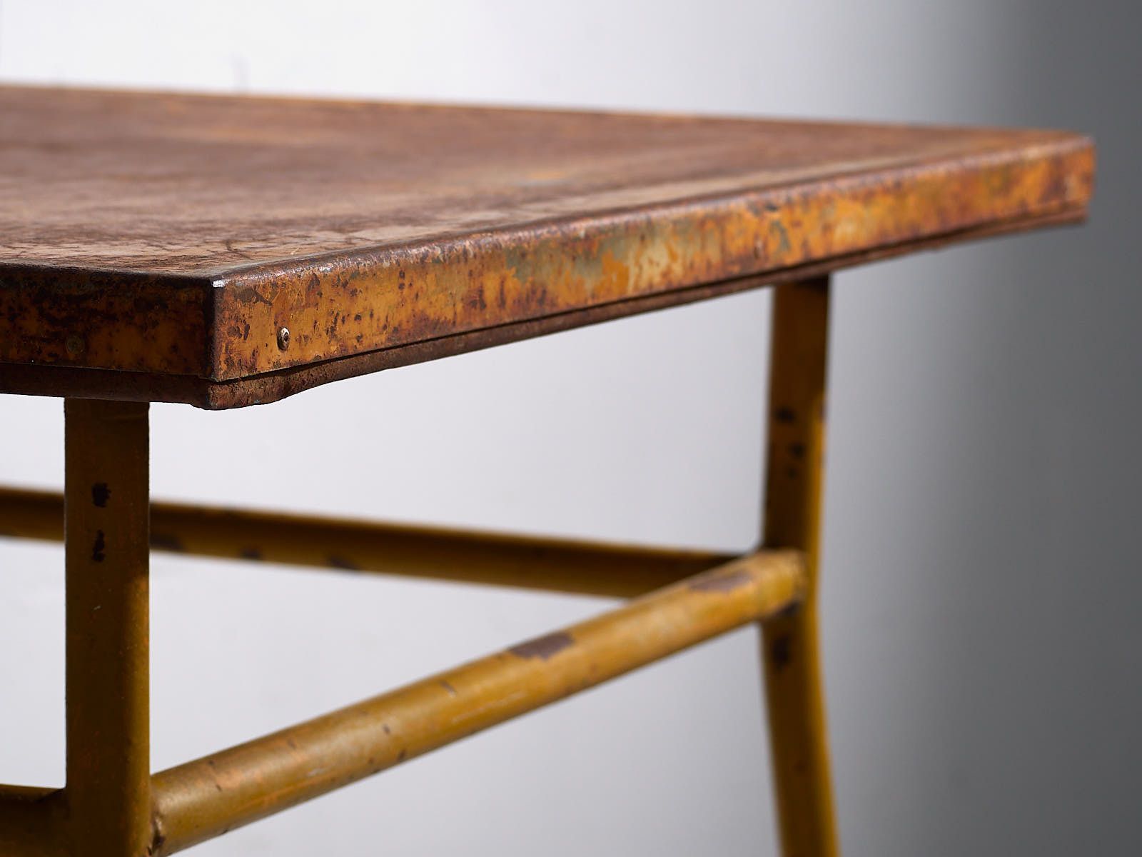 Ochre Colored Antique Outdoor Table photo vinterior