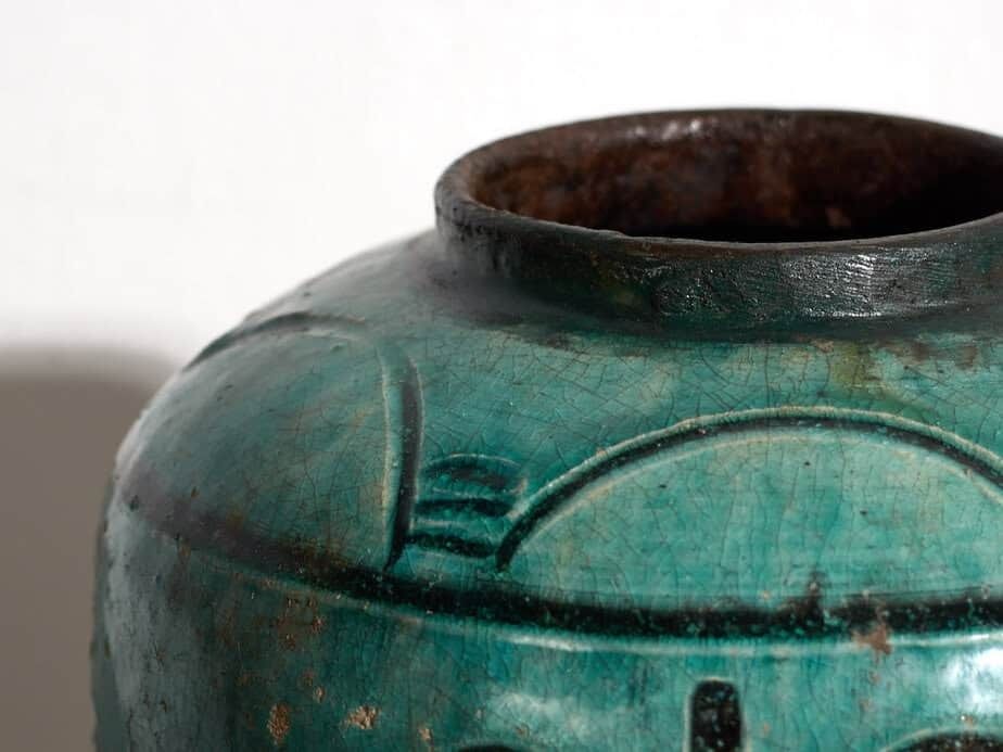Chinese Antique Emerald Green Ceramic Vase (C.1820) #7 photo 288.0