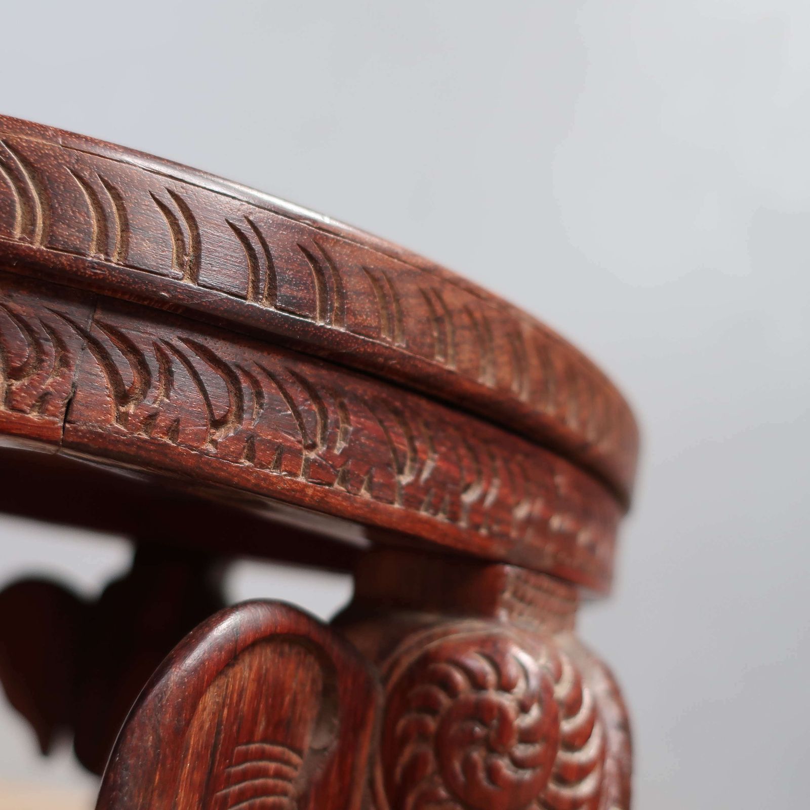 Pair Of Diminutive Anglo Indian Elephant Tables photo vintage