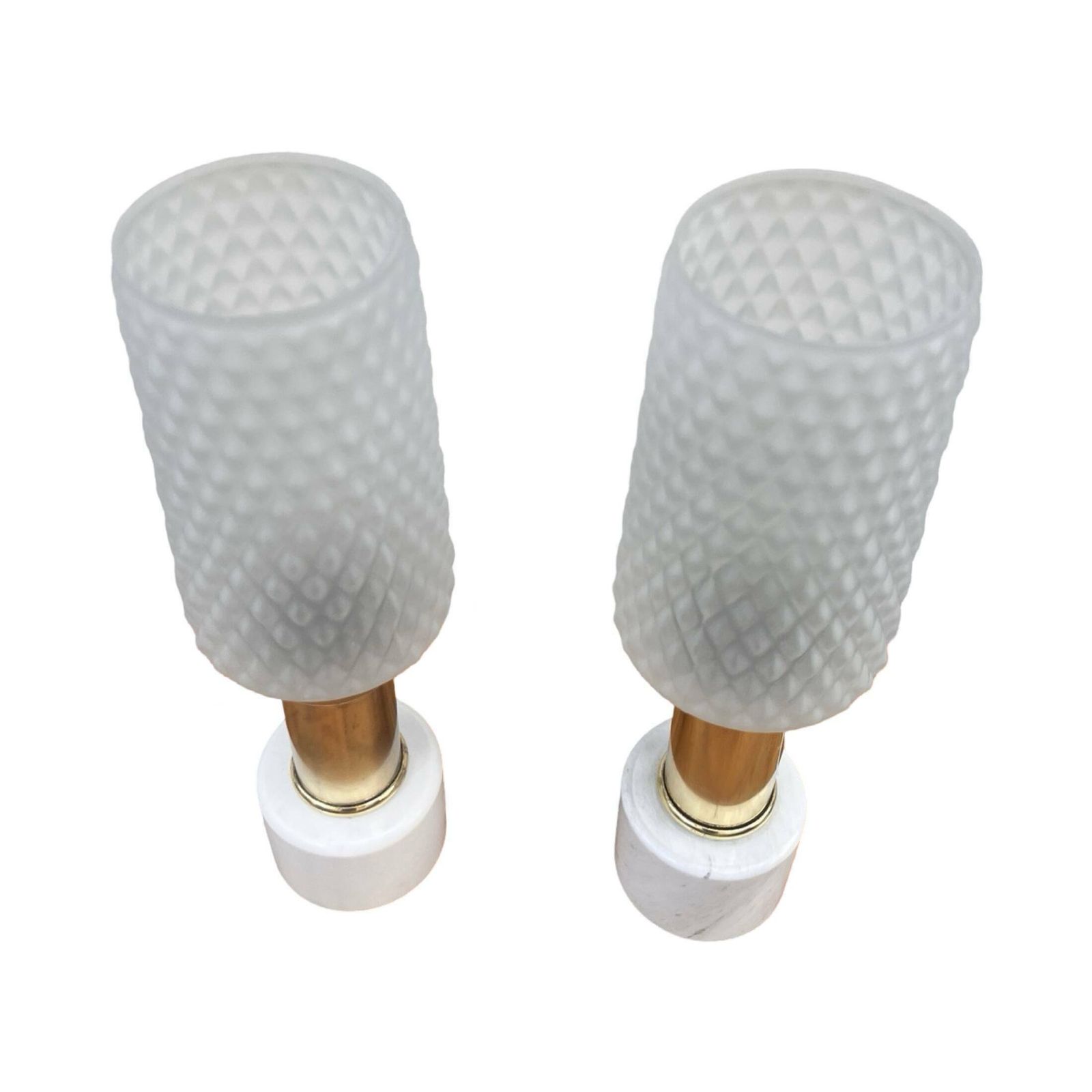 A Pair Of Bedside Lamps With A Marble Base, Veb Narva Leuchtenbau Lengefeld photo vinterior