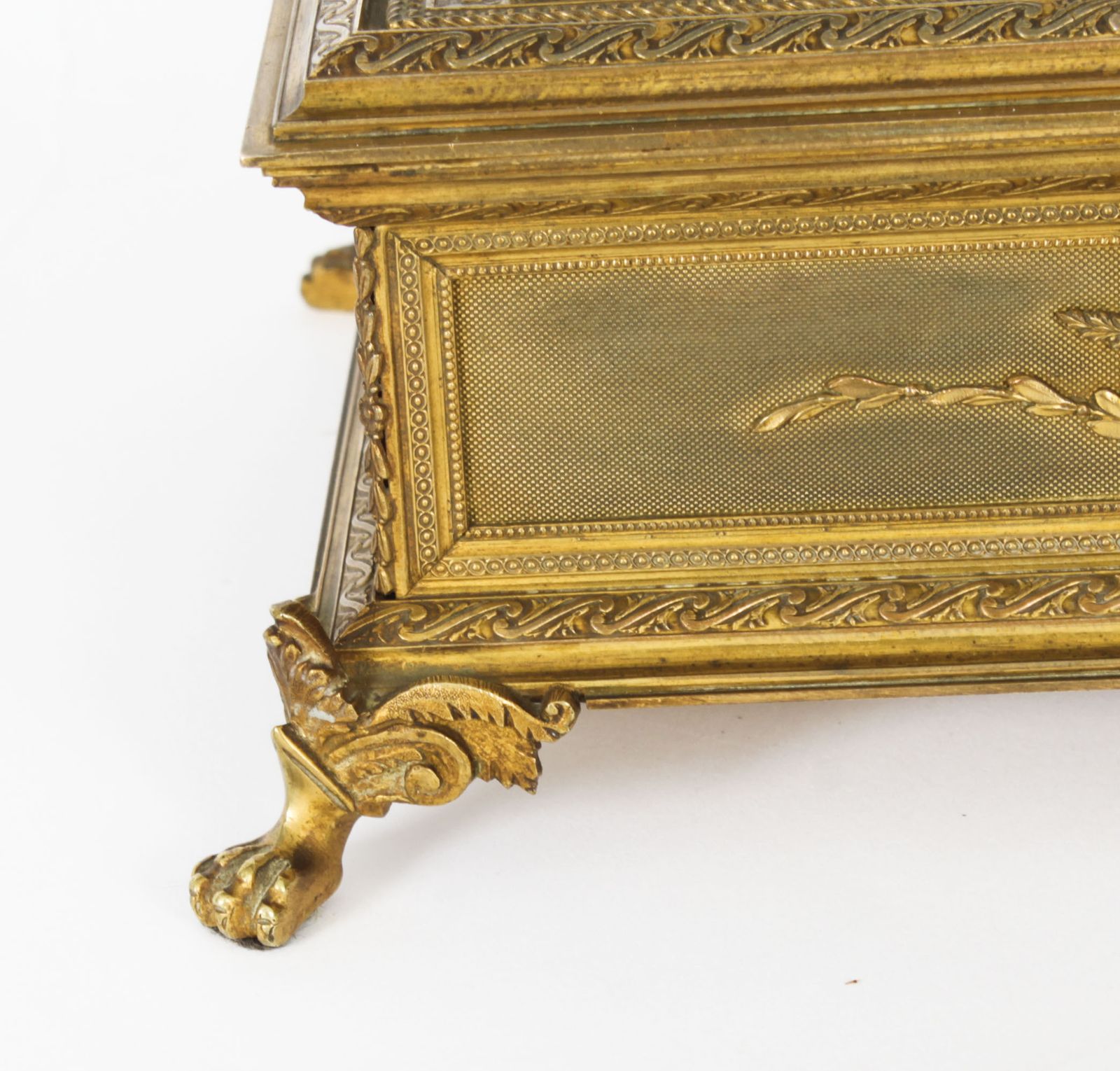 1900.0 Antique Gilt Bronze Jewellery Casket  C.1870 19th Century photo