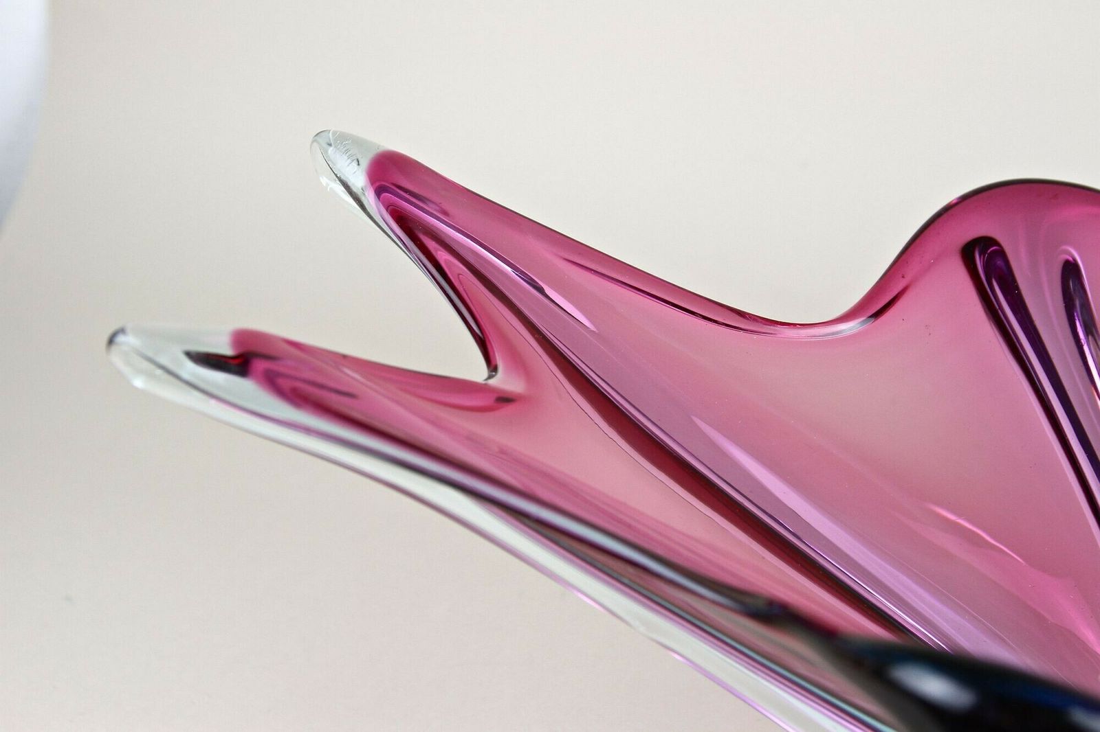 photo for sale Mid Century Murano Glass Bowl, Purple/ Blue Tones, Italy Ca. 1960