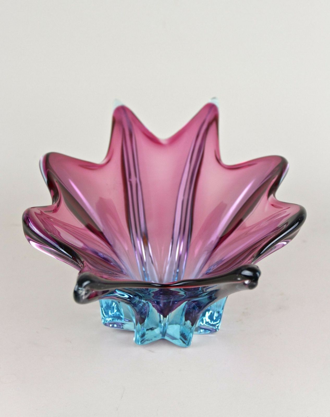 photo vinterior Mid Century Murano Glass Bowl, Purple/ Blue Tones, Italy Ca. 1960