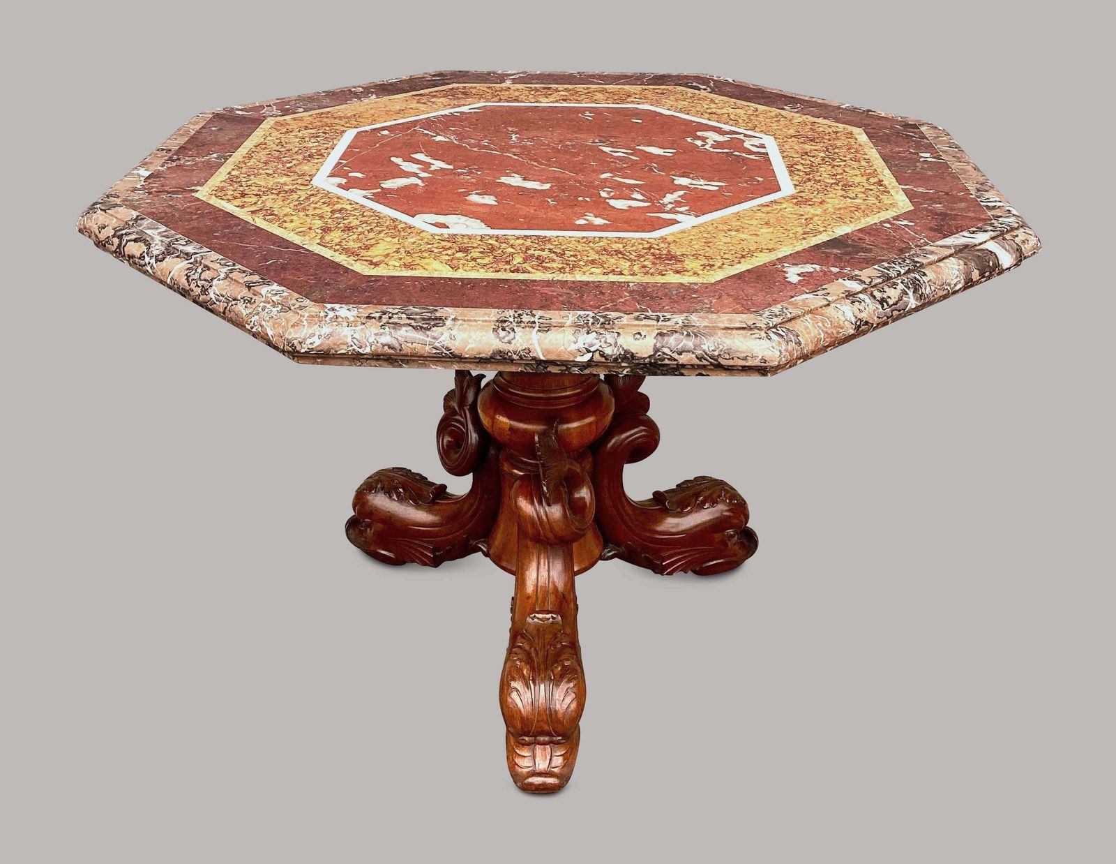 Magnificent C19th Large Walnut And Specimen Marble Centre Table photo 10450.0