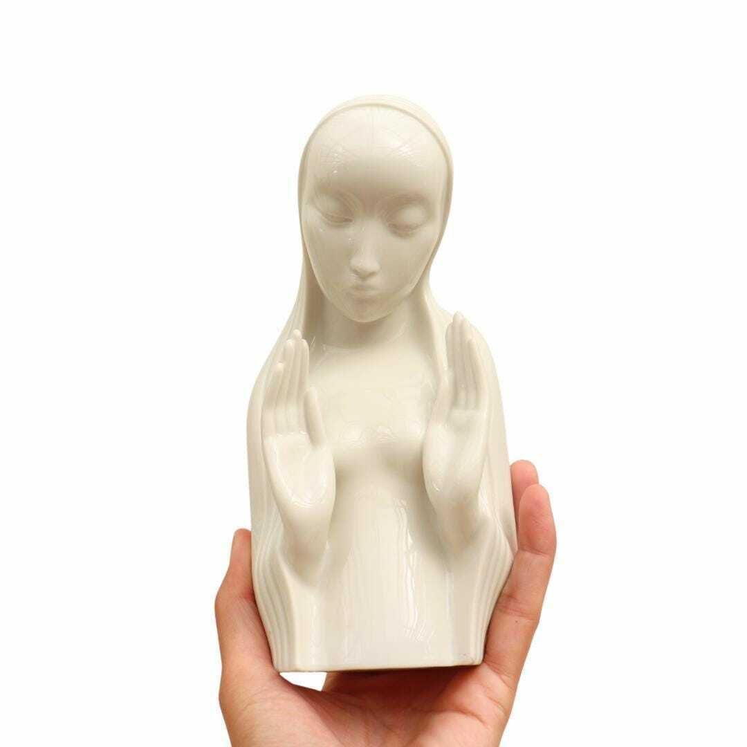 Modernist Madonna Bust By Hans Knsel, Art Deco Madonna C 1930's.
