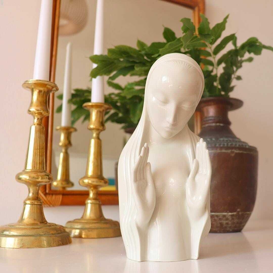 Modernist Madonna Bust By Hans Knsel, Art Deco Madonna C 1930's. photo furniture