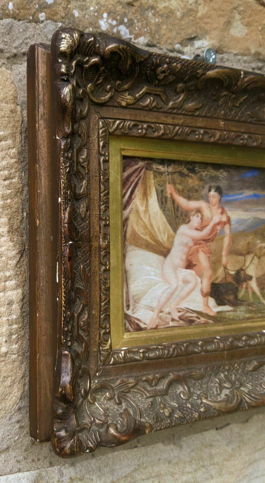 Antique Painting After Titian Venus And Adonis Gilt Frame photo buy