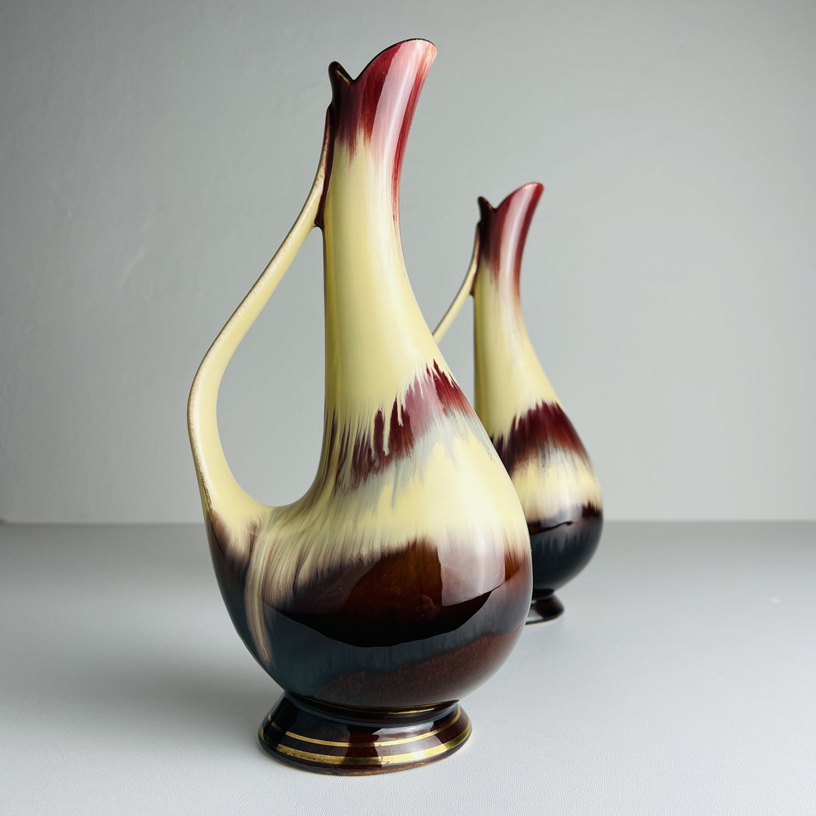 photo furniture Mid Century Ceramic Vases By Bay Keramik, West Germany, 1960s, Set Of 2