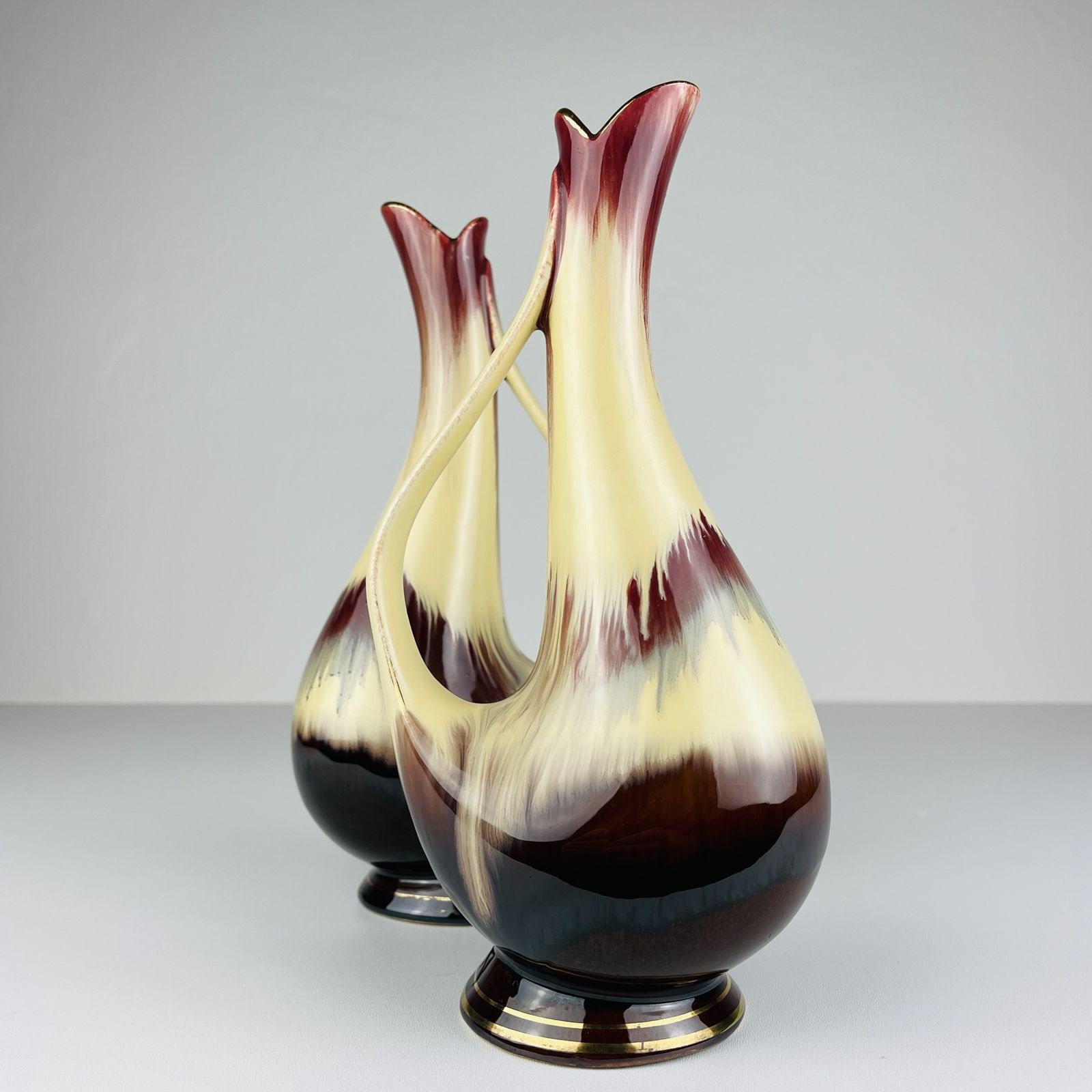photo vinterior Mid Century Ceramic Vases By Bay Keramik, West Germany, 1960s, Set Of 2