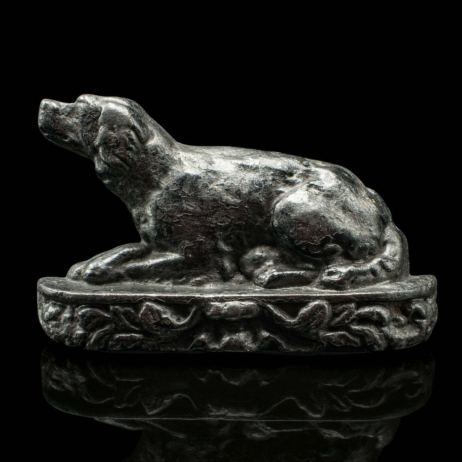 Small Antique Dog Door Stop, English, Cast Iron, Keeper, Retriever, Edwardian photo furniture