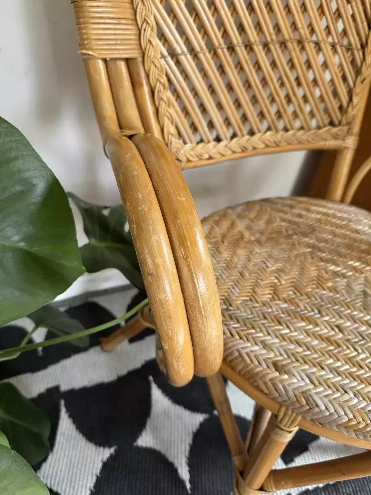 Vintage Retro Mid Century Bamboo Cane Chair photo for sale