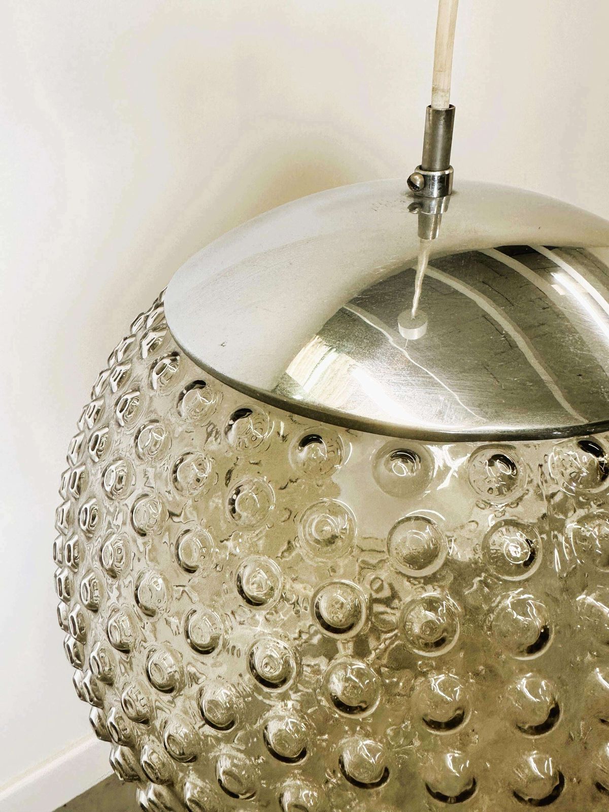 Rare Designer Glass Space Age Pendant Lamp By Rolf Krüger For Staff, Germany, 1970s photo furniture