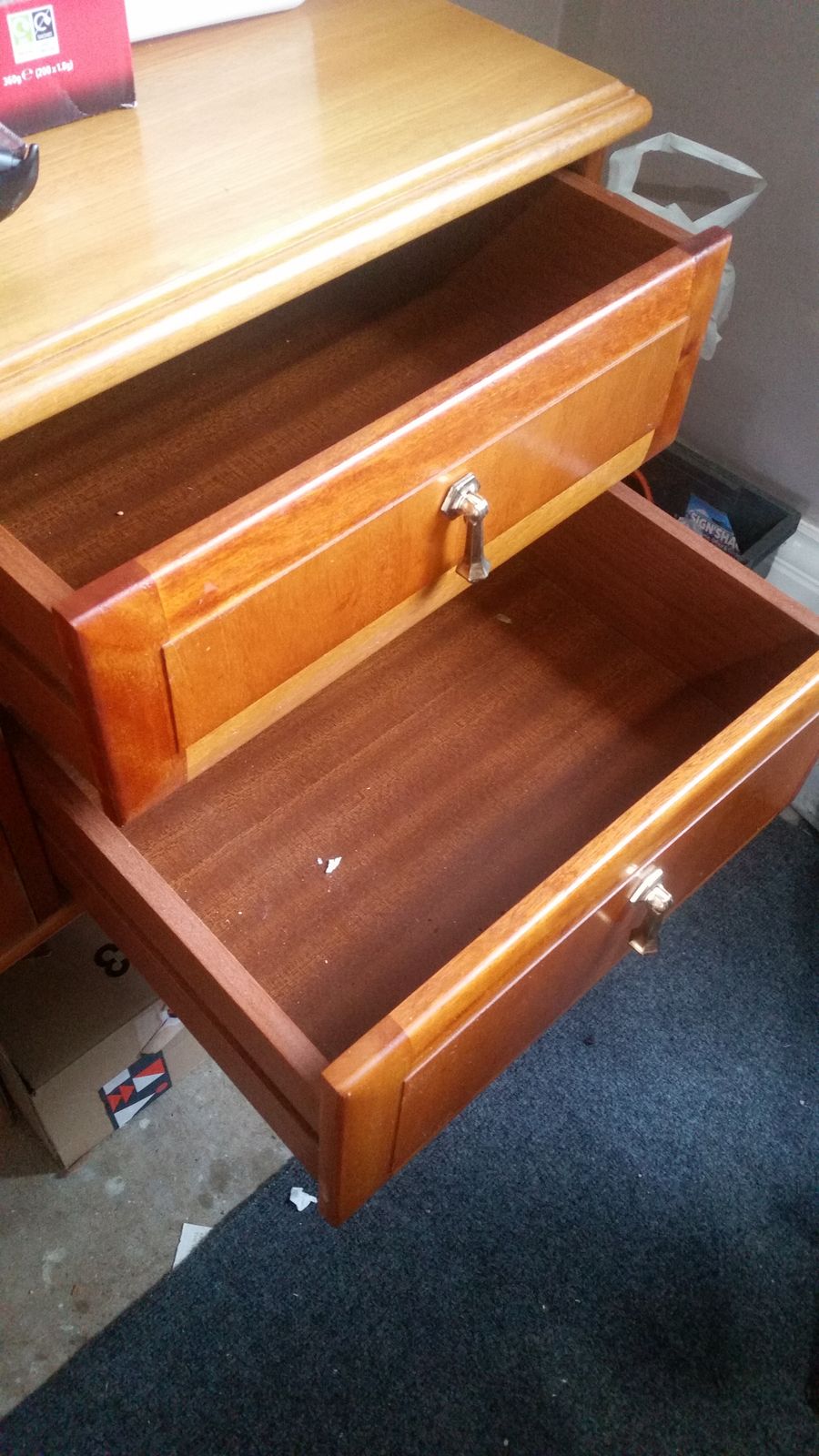 photo for sale Bespoke Unique Design Uk Mid Century Teak Sideboard Dresser From Meredew , Symetrically Built With Expert Craftsmanship In The United Kingdom With Rare Bespoke Legs. Very Hard To Find   2 Owners Since Purchased New