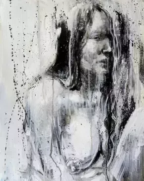 Kim Diaz Holm | Tove, Watercolor, 21st Century Norway photo furniture