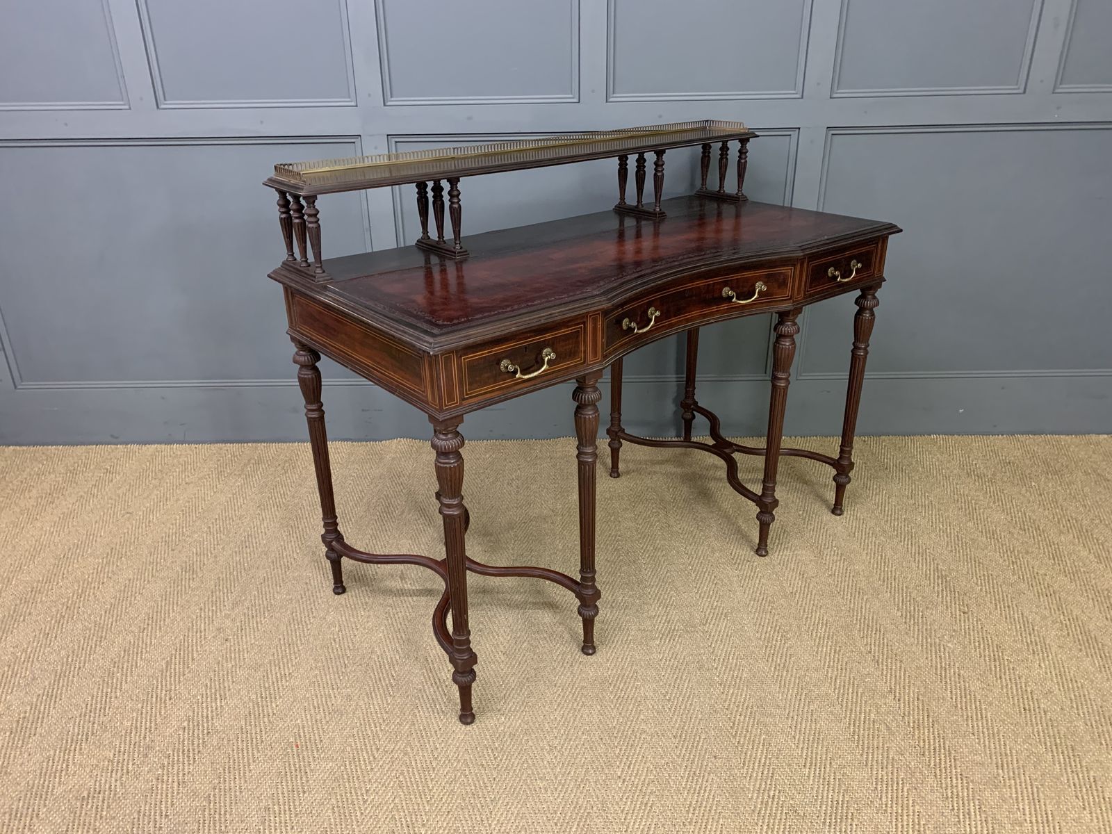 Inlaid Mahogany Writing Desk By Collinson And Lock photo furniture