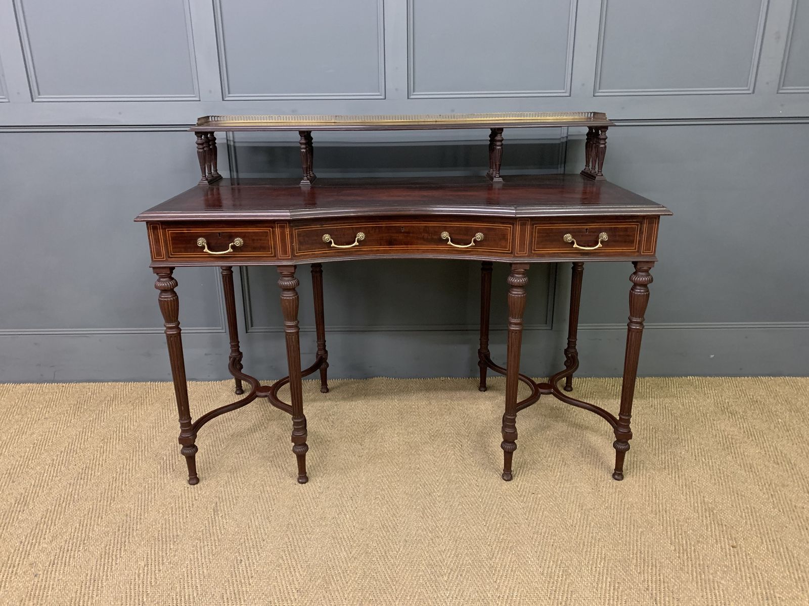 Inlaid Mahogany Writing Desk By Collinson And Lock photo Furniture