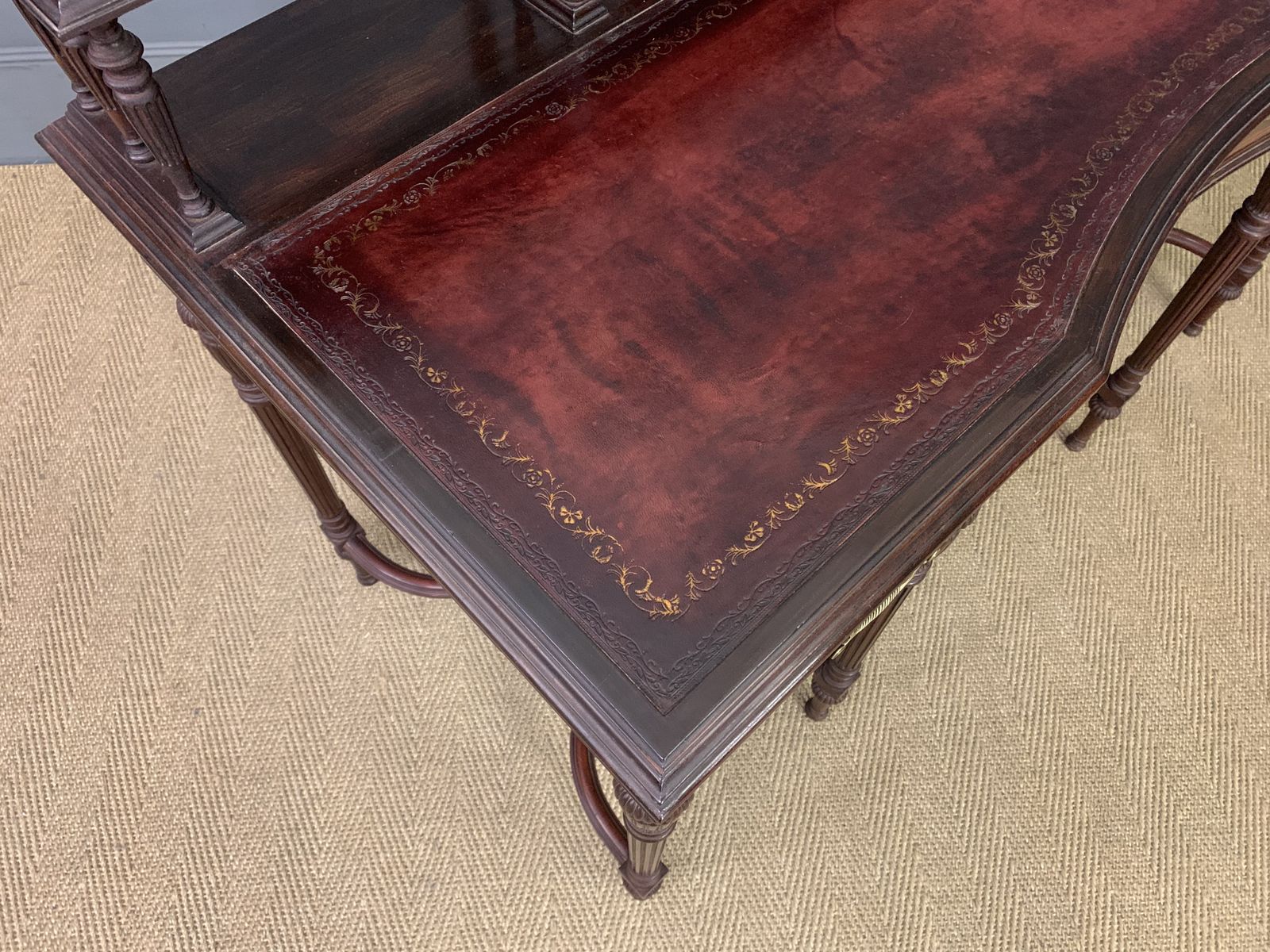 photo buy Inlaid Mahogany Writing Desk By Collinson And Lock