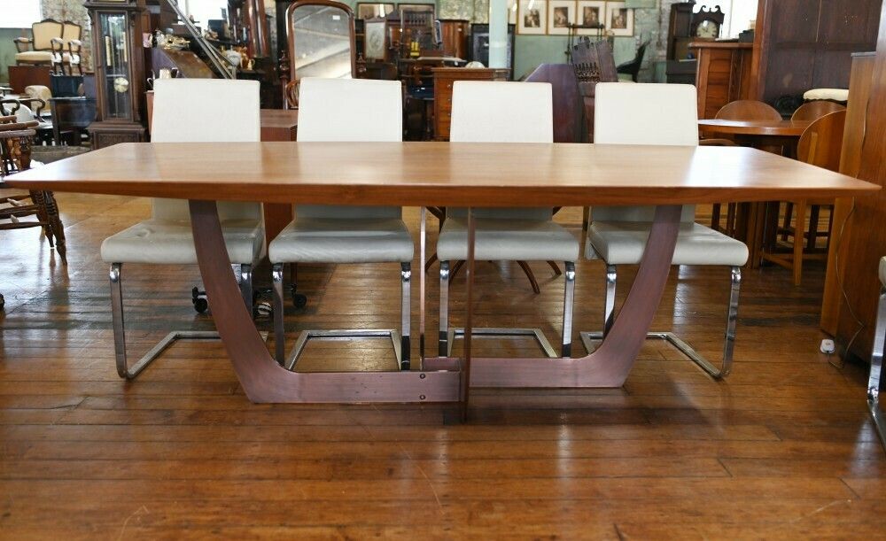 Furniture Italian Mid Century Modern Dining Table And Effezeta Chairs Set photo