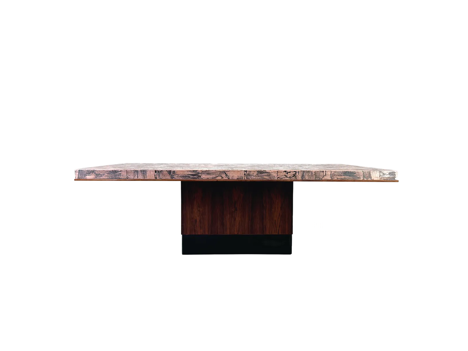 Brutalist Mid Century Coffee Table Heinz Lilienthal Rosewood 1970