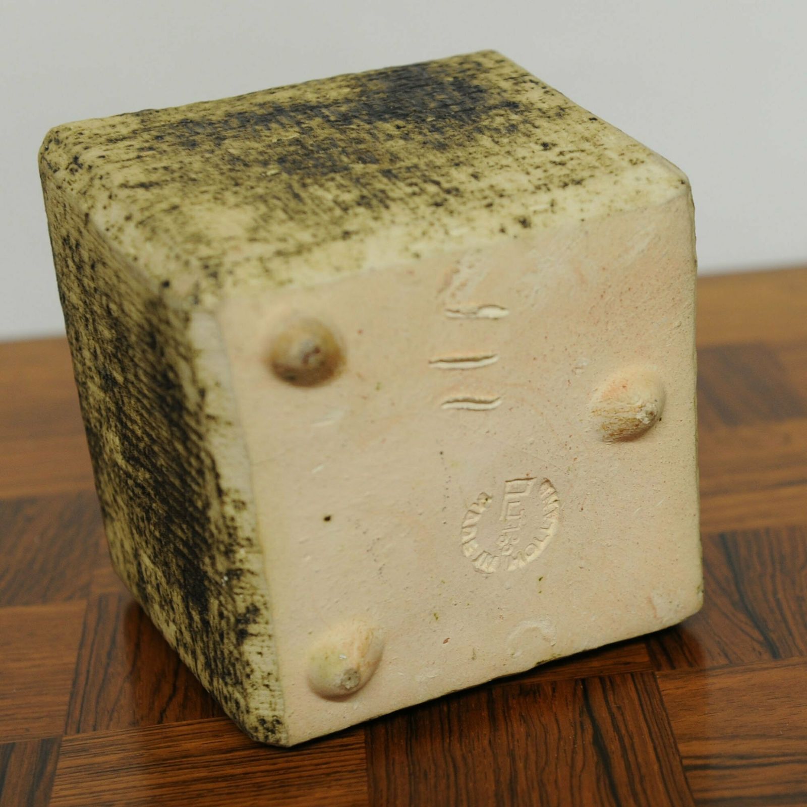 Brutalist Ceramic Chimney Square Vase By Pieter Groeneveldt, Netherlands, 1960s photo for sale