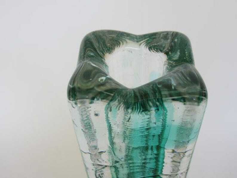 Ice Glass Vase Mid Century Modern Schott Zwiesel, Germany 1960s photo vintage
