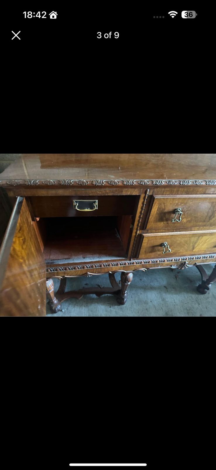 Edwardian Mahogany Sideboard | Ornate Carved Credenza photo buy