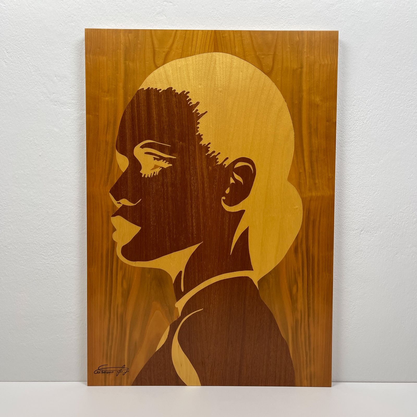 Triptych Wooden Painting "Mulatto" By Criscione Luige, Italy 1985s photo 1690.0