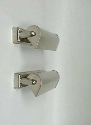 Art Deco Bauhaus Minimalist Nickel Plated Sconces, 1930s, Set Of 2 photo for sale