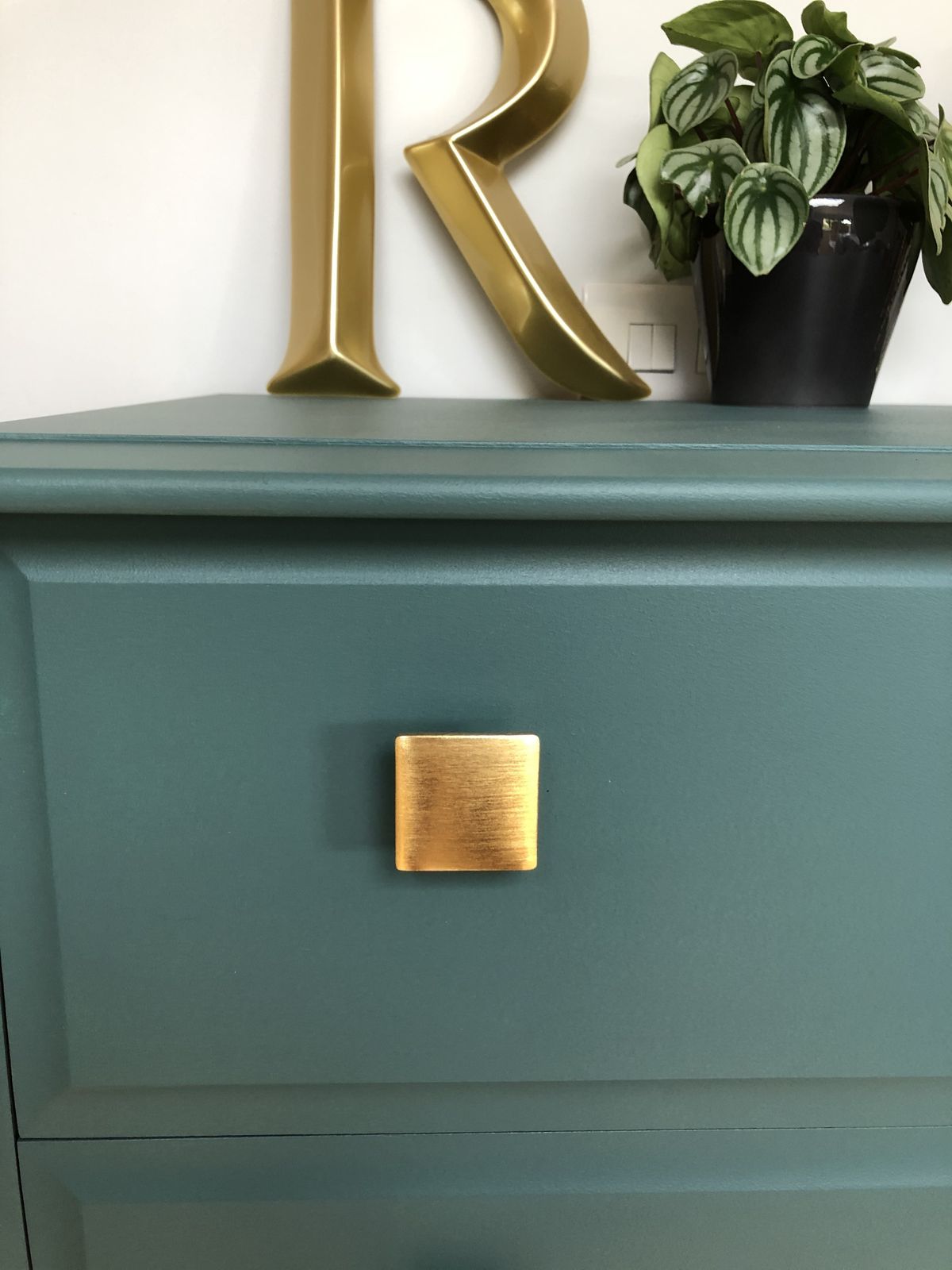 Stag Minstrel Tallboy Chest Of Drawers Painted In Green photo vinterior
