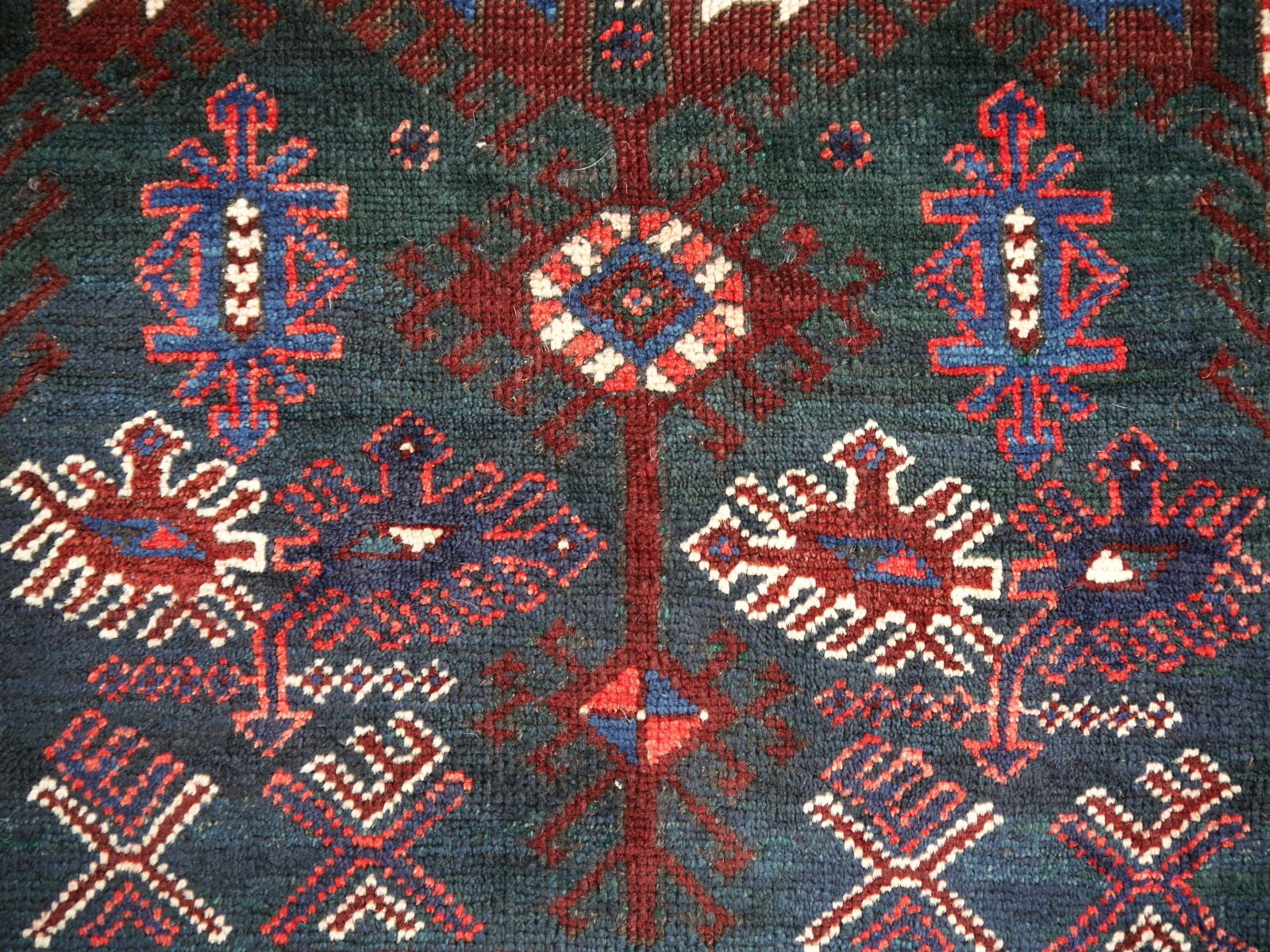 Turkish Rug Hand Knotted Semi Antique With Rare Green Field photo furniture