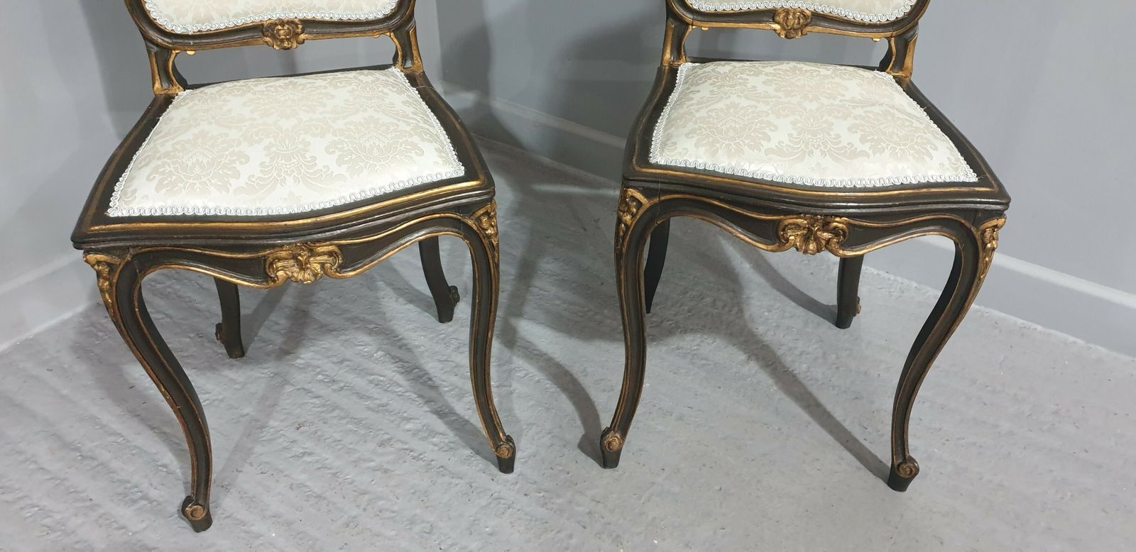 Lovely Pair French Boudoir Chairs photo vinterior