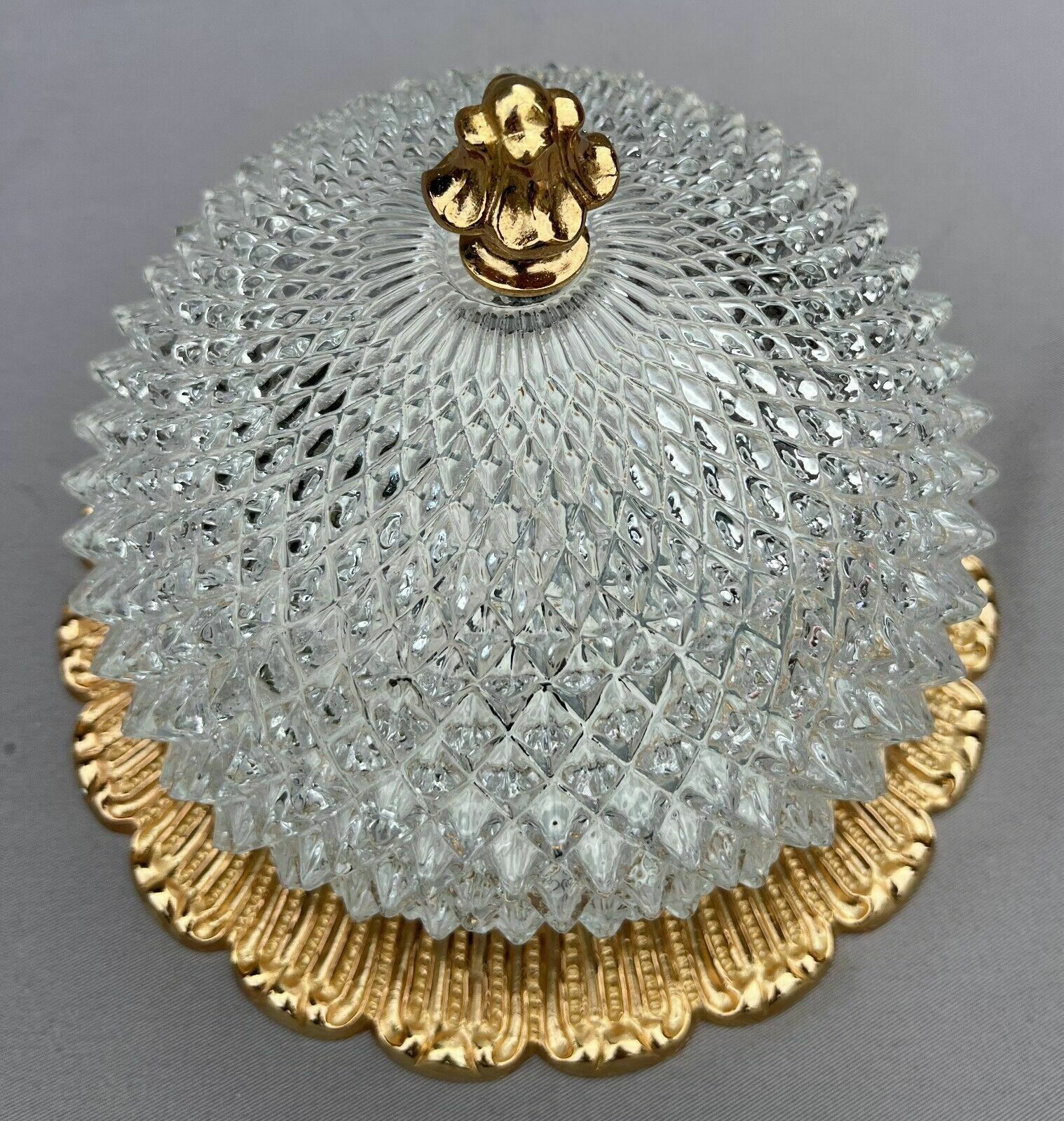 Stunning Ceiling Lamp Made Of Brass And Pressed Crystal Pendant Chandelier 6001 photo vinterior