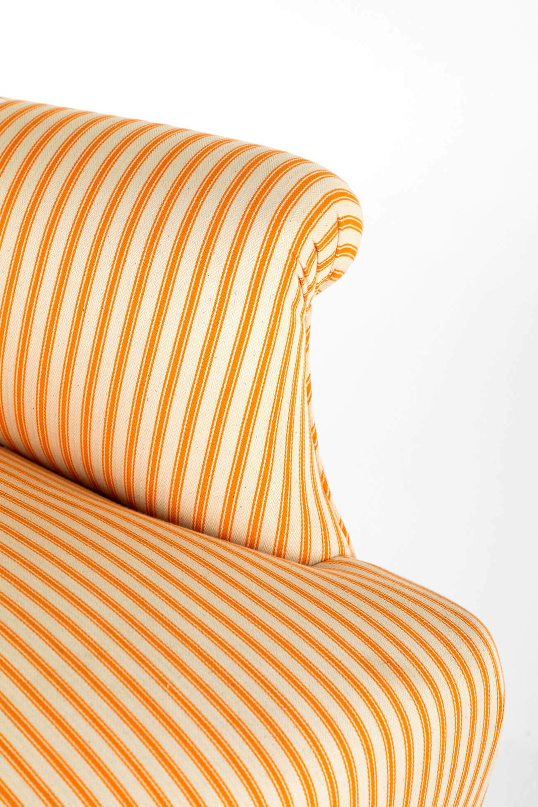 photo furniture French Armchair In Goldenrod Ticking