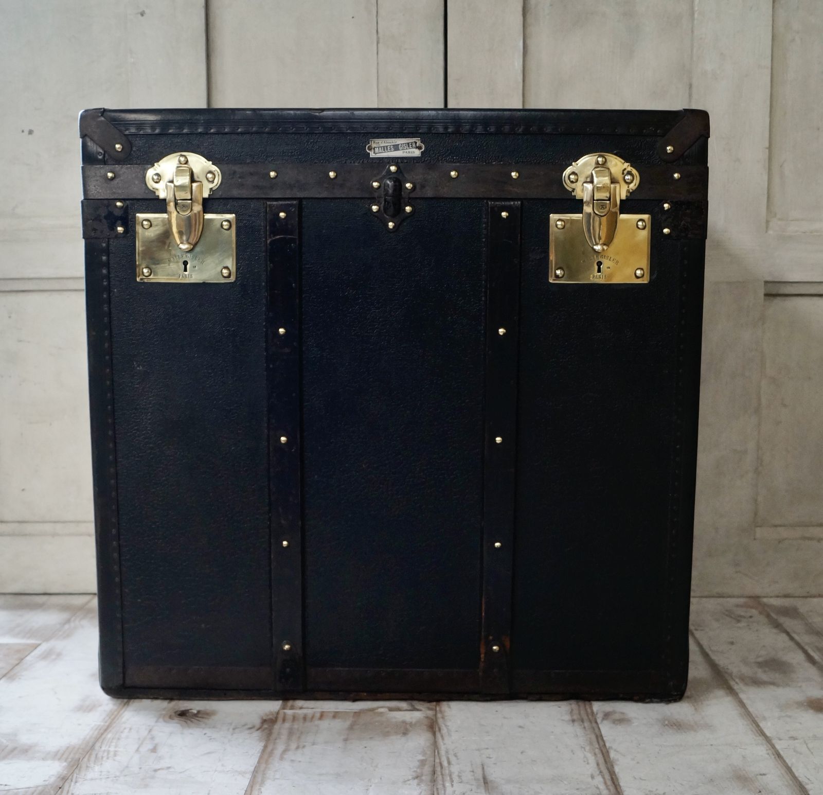 Antique "Malles Gisler Paris” Travel Trunk photo for sale