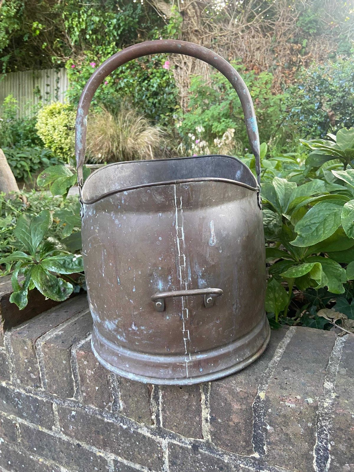 Super Vintage Brass Coal Bucket, Coal Scuttle, Metal Bucket, Planter, Plant Pot photo vinterior