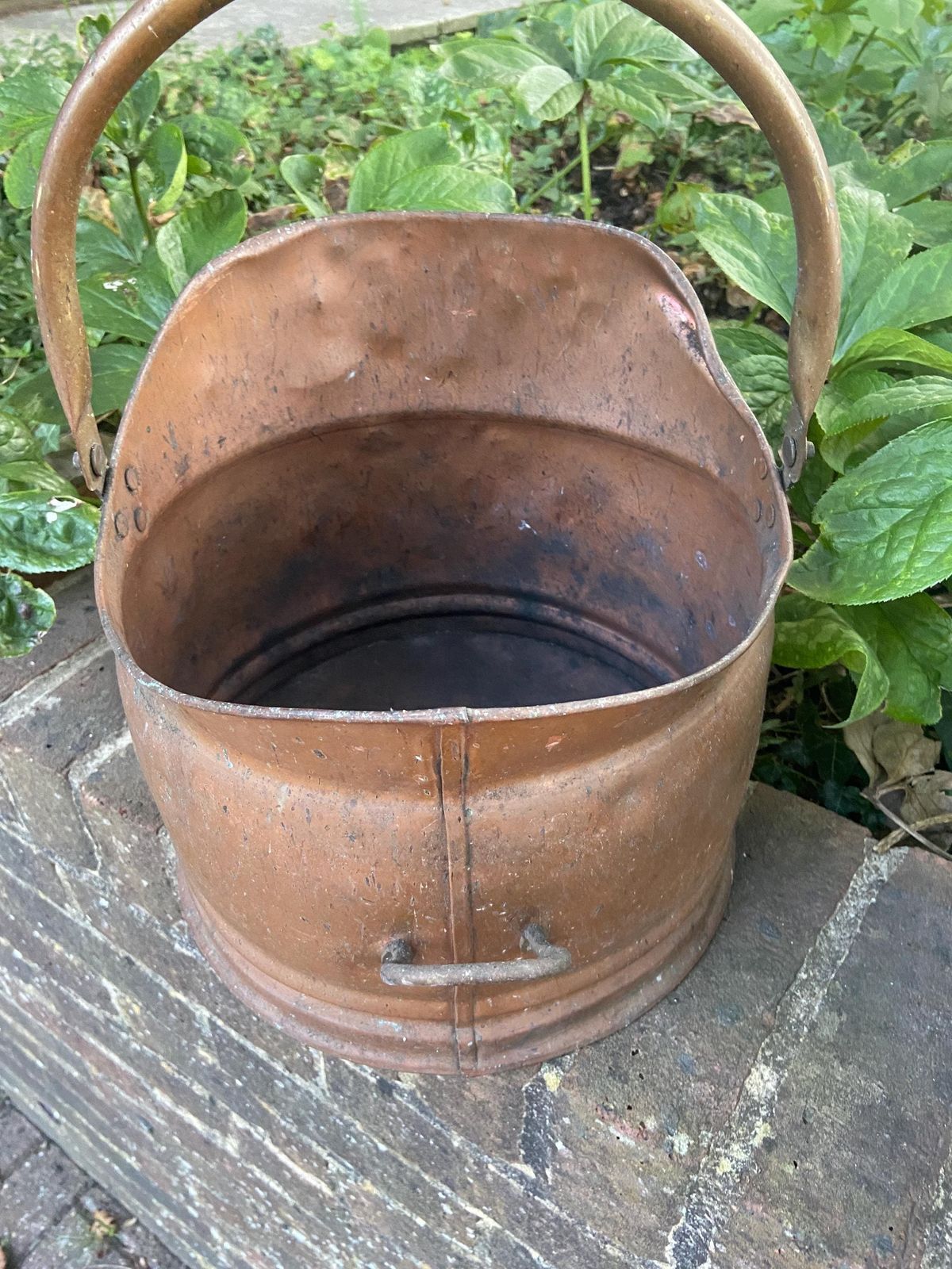 Vintage Copper Bucket, Copper Coal Bucket   Mid 20th Century   Great Item, Plant Pot, Planter, Metal Bucket, Copper Bucket, Bronze Bucket photo vinterior