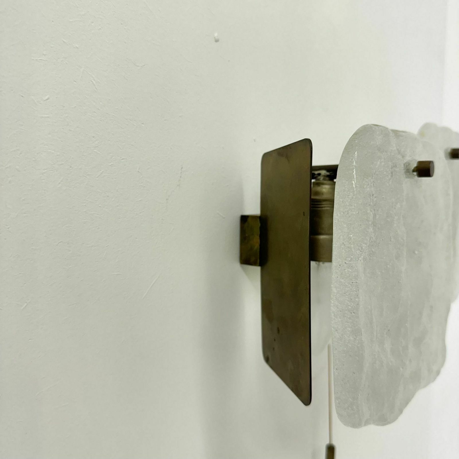 Modernist Frosted Ice Glass Wall Lamp Attributed To J. T. Kalmar For Kalmar, 1960s photo Lighting