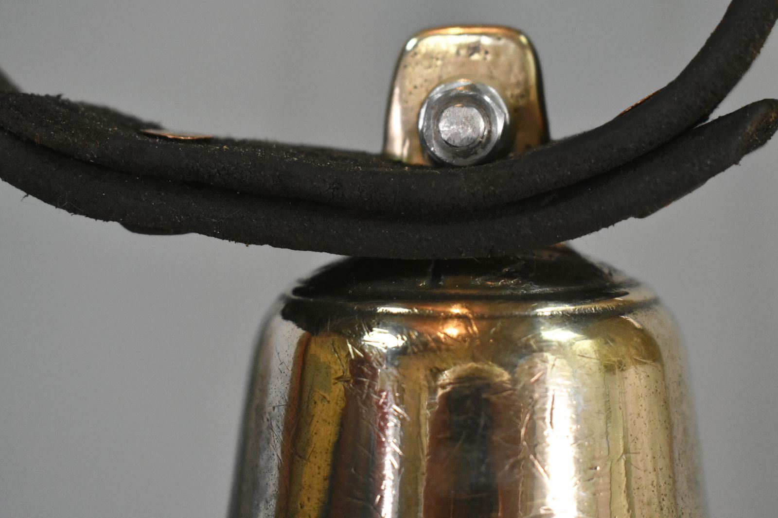 Antique Pyrenees Mountain Cow Bell In Brass photo buy