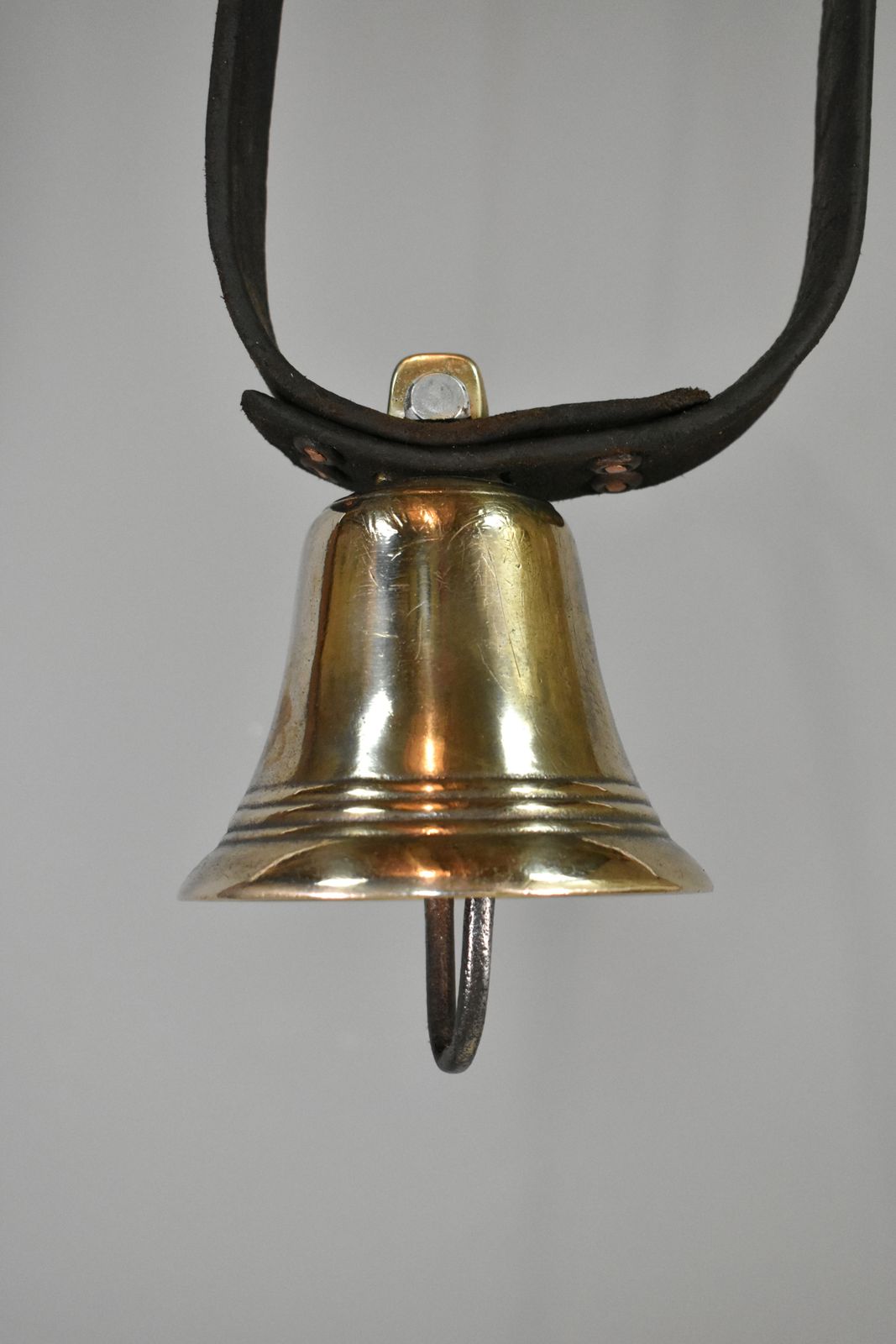 Antique Pyrenees Mountain Cow Bell In Brass photo furniture