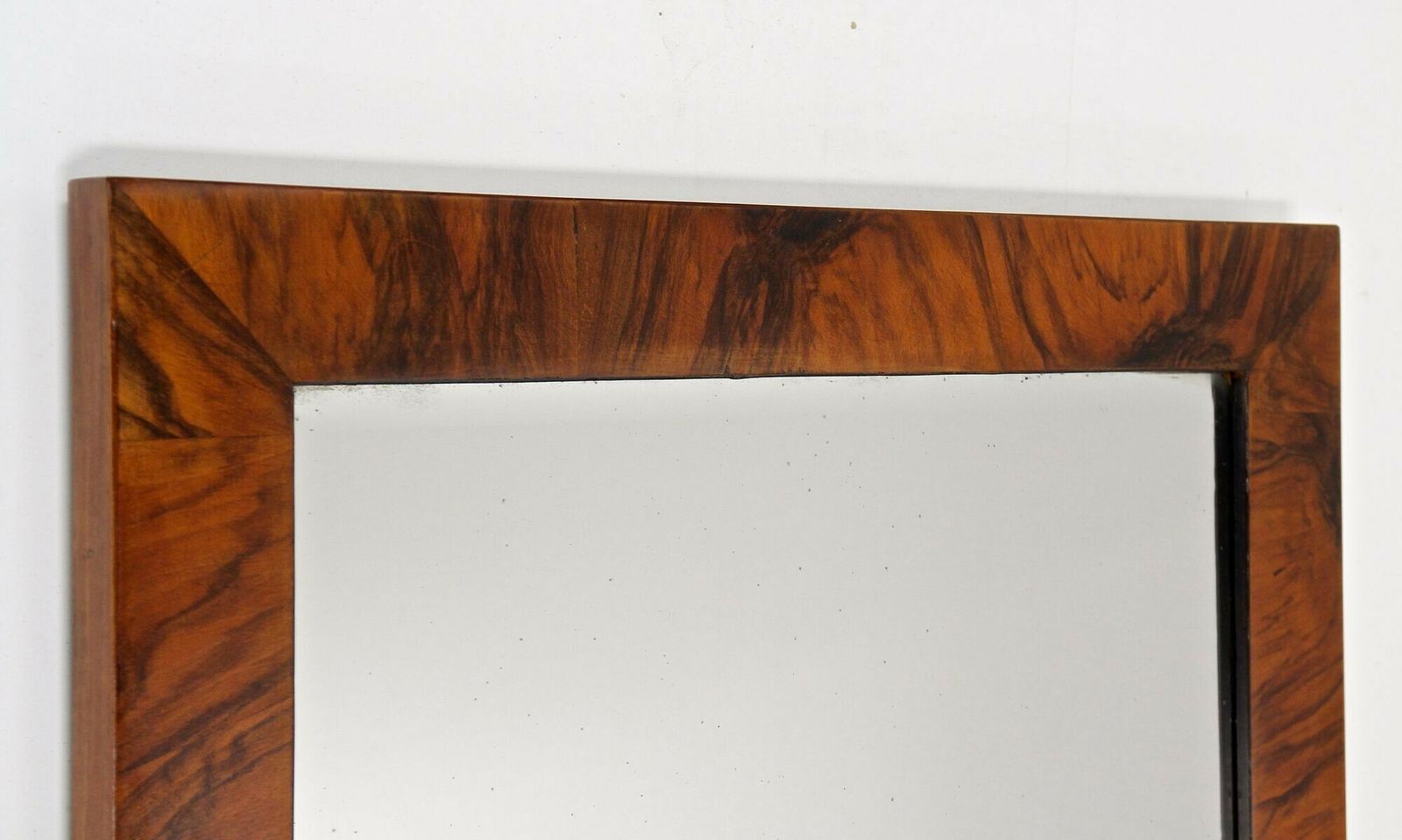 19th Century Biedermeier Walnut Mirror  Original Facet Cut , At Ca. 1825 photo vintage