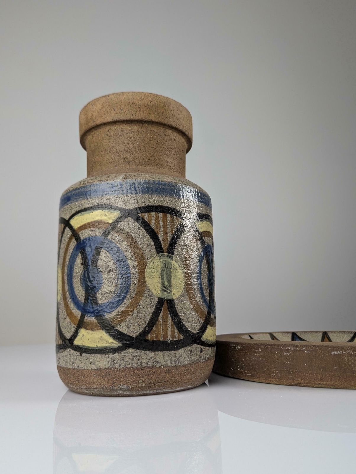 Gres Ceramic Vase And Plate By Antonio Salvador Orodea Aso Valdemorillo 1960s photo furniture