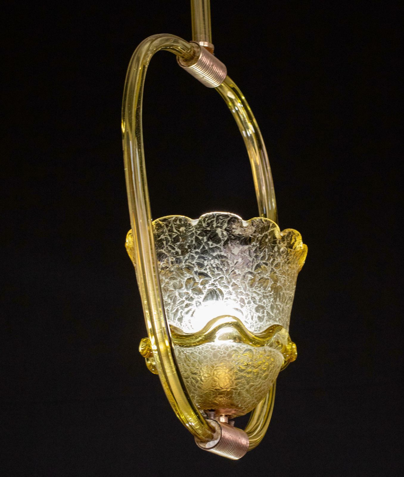 Very Rare Amber Art Deco Barovier E Toso Chandelier, 1940