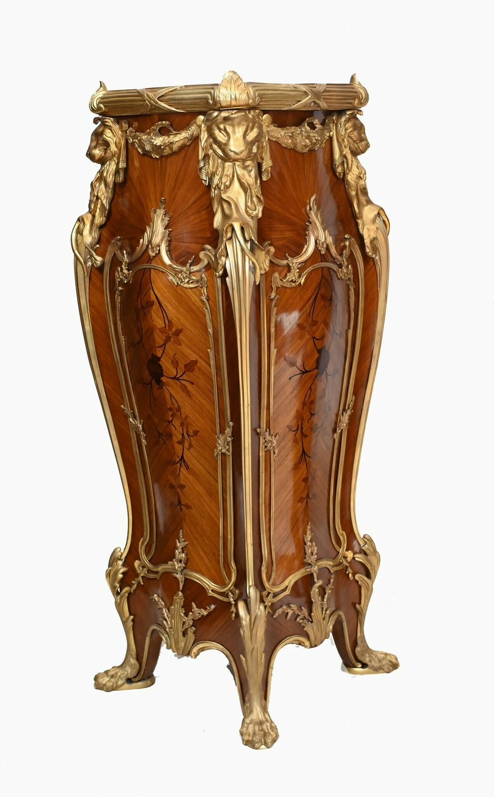 Linke Style Pedestal Stands French Empire Tall Tables Inlay Gilt photo 7500.0